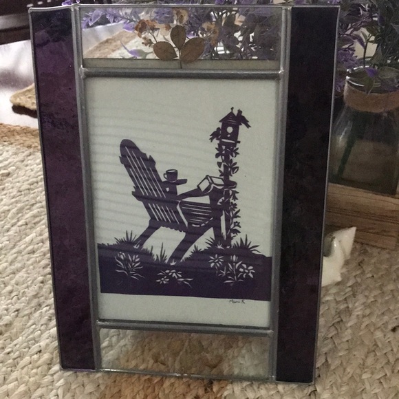 Hand cut Adirondack chair framed in Burnes beach art - Picture 3 of 8